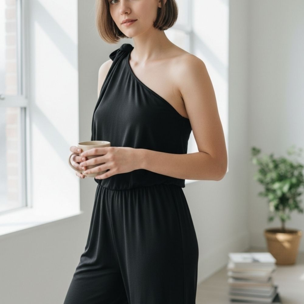 Emma & Michele One Shoulder Jumpsuit sz L